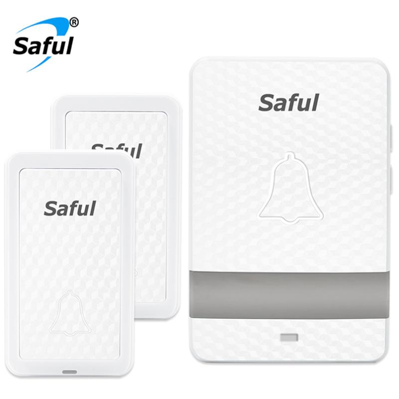 Saful Self-powered Waterproof Wireless DoorBell Long Distance 2 Outdoor Push Button +1 Indoor Receiver EU/UK/US/AU Plug Doorbells
Saful Self-powered Waterproof Wireless DoorBell Long Distance 2 Outdoor Push Button +1 Indoor Receiver EU/UK/US/AU Plug Doorbells