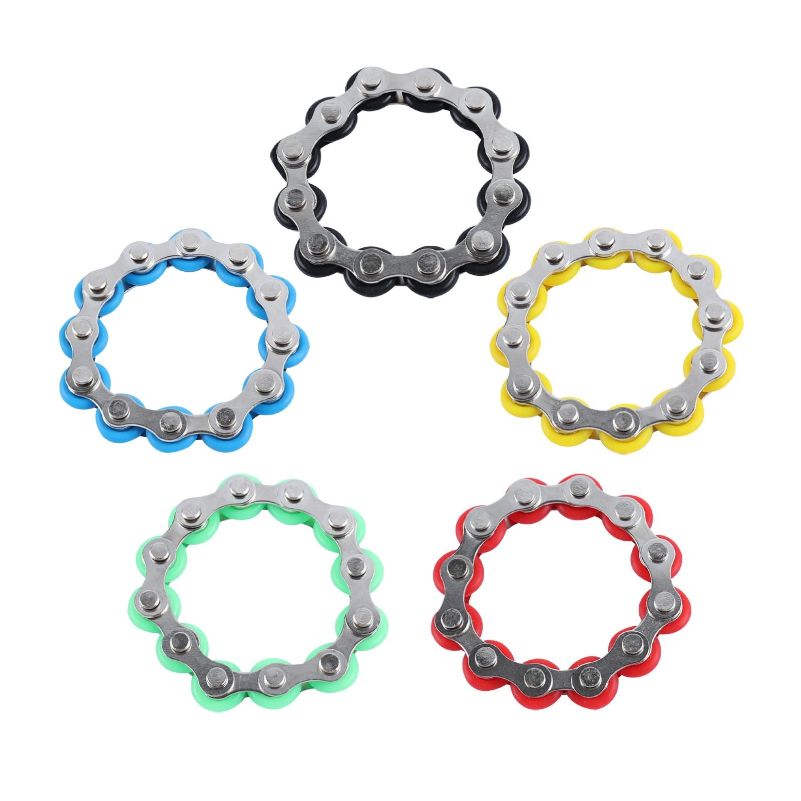 DHL Free 12 section Good Quality Roller Bike Chain Fidget Toy Stress Reducer for ADD ADHD Anxiety Autism Adults Kids Decompression Toy
