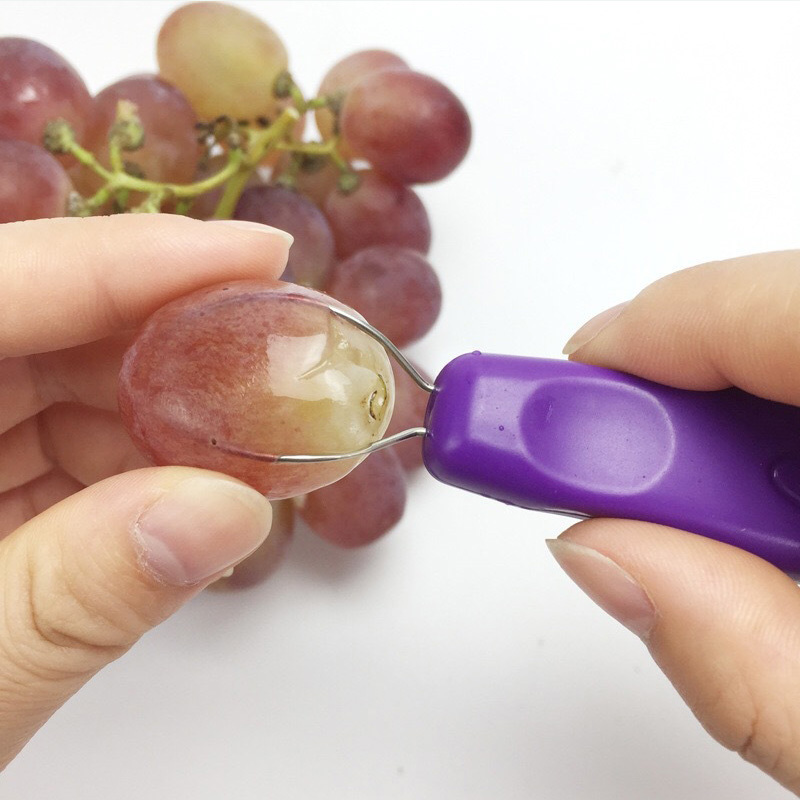 Cherry Cutter Portable Vegetable Fruit Tools Kitchen Gadgets Multifunctional 1Pcs Grape Skin Peeler Remover Grape Slicer
