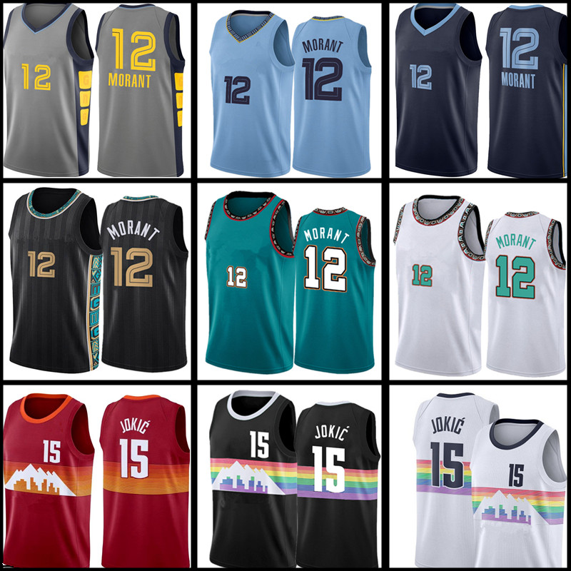 12 Ja Black Morant Jersey 15 Nikola Red Basketball Jokic Jerseys High quality men White Grey Blue Green stitched Logos
12 Ja Black Morant Jersey 15 Nikola Red Basketball Jokic Jerseys High quality men White Grey Blue Green stitched Logos