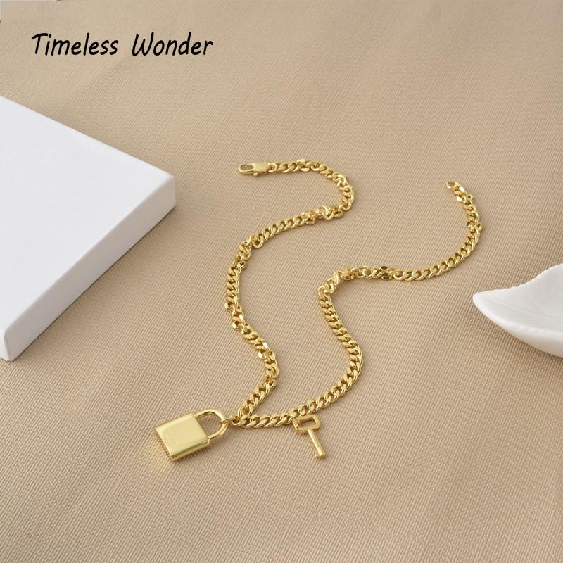 Chokers Timeless Wonder Brass Geo Lock Key Choker Necklace For Women Jewelry Designer Party Goth Egirl Emo Gift Date Rare Fancy 2520
Chokers Timeless Wonder Brass Geo Lock Key Choker Necklace For Women Jewelry Designer Party Goth Egirl Emo Gift Date Rare Fancy 2520