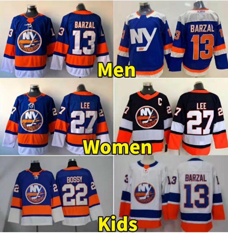 Customize New York Islanders Ice Hockey Mathew Barzal Jersey Mike Bossy Anders Lee Noah Dobson Brock Nelson Josh Bailey Gabriel Pageau Beauvillier Stitched Jerseys, Youth colour 4