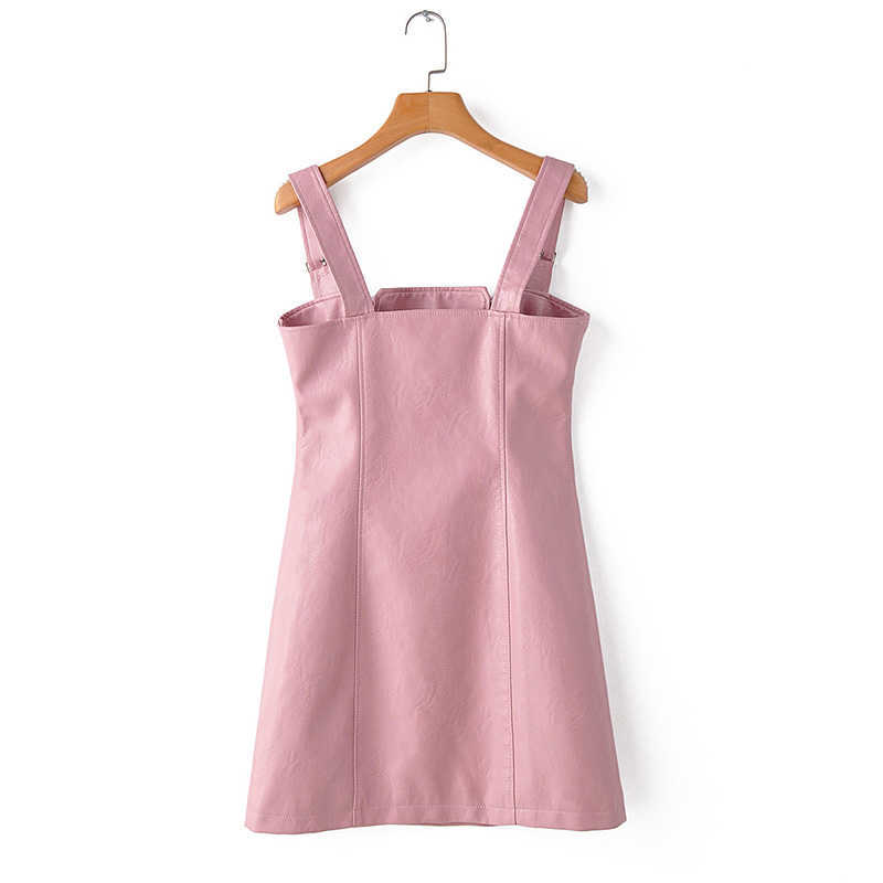 Ly Varey Lin Women Pu Faux Leather Dress Sexy Strapless Overall Mini Slim Zipper Black Pink High Waist Vestidos 210526