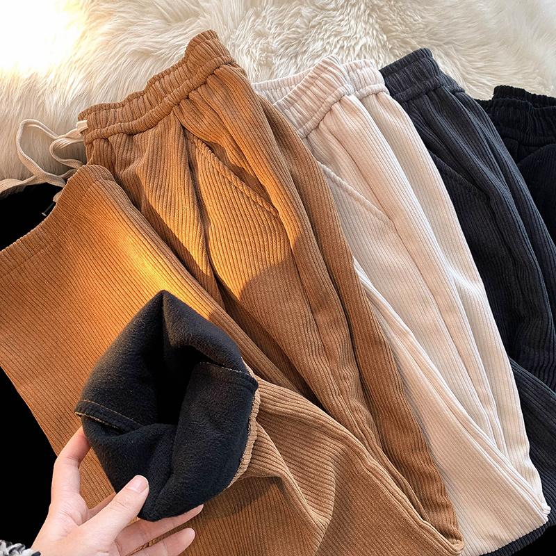 Men's Pants SYUHGFA Men Clothing 2022 Autumn Corduroy Thicken Wide Leg Straight For Couple Elastic Waist Causal Loose Trousers, Black
Men's Pants SYUHGFA Men Clothing 2022 Autumn Corduroy Thicken Wide Leg Straight For Couple Elastic Waist Causal Loose Trousers, Black