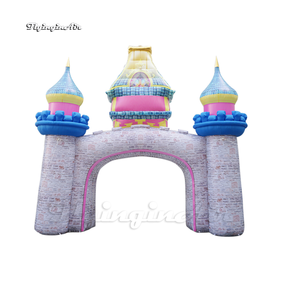 Customized Outdoor Advertising Inflatable Arched Door 6m Personalized Archway Air Blown Princess Castle Gate For Concert And Shopping Center Decoratio