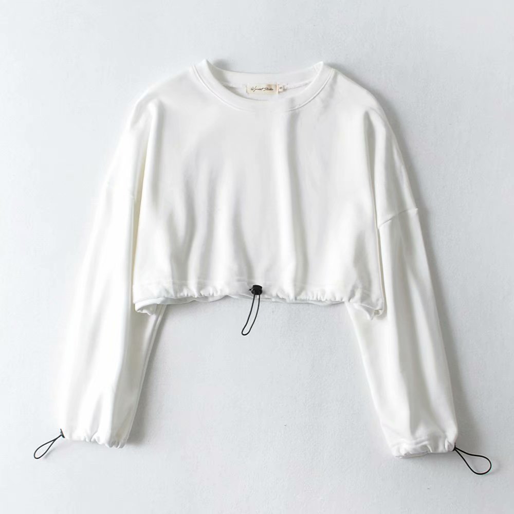 Winter vintage hoodies women Fall crop top casual cotton pullover cute cropped sweatshirt korean 210521