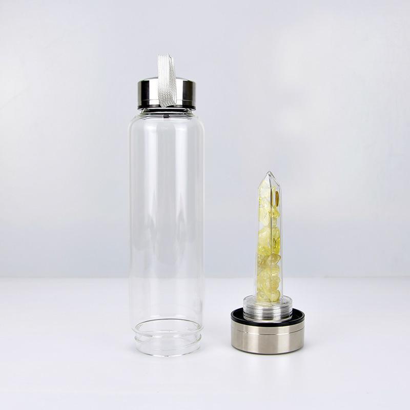 2022 New Natural Quartz Gem Glass Water Bottle Direct Drinking Glass Crystal Cup 8 Styles DHL Fast