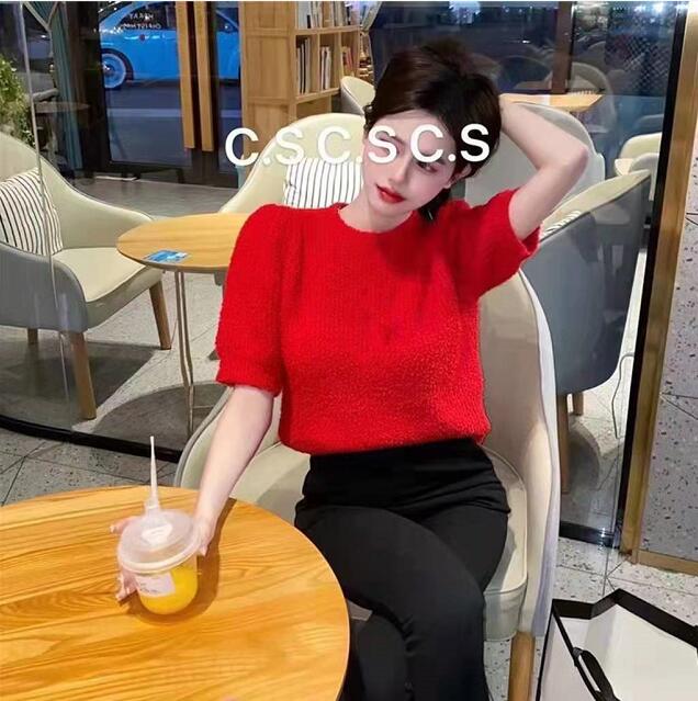 2022 Spring/summer Women's T-Shirt, European and American fashion designer, CC letter embroidered round neck pullover solid color versatile top, White
2022 Spring/summer Women's T-Shirt, European and American fashion designer, CC letter embroidered round neck pullover solid color versatile top, White