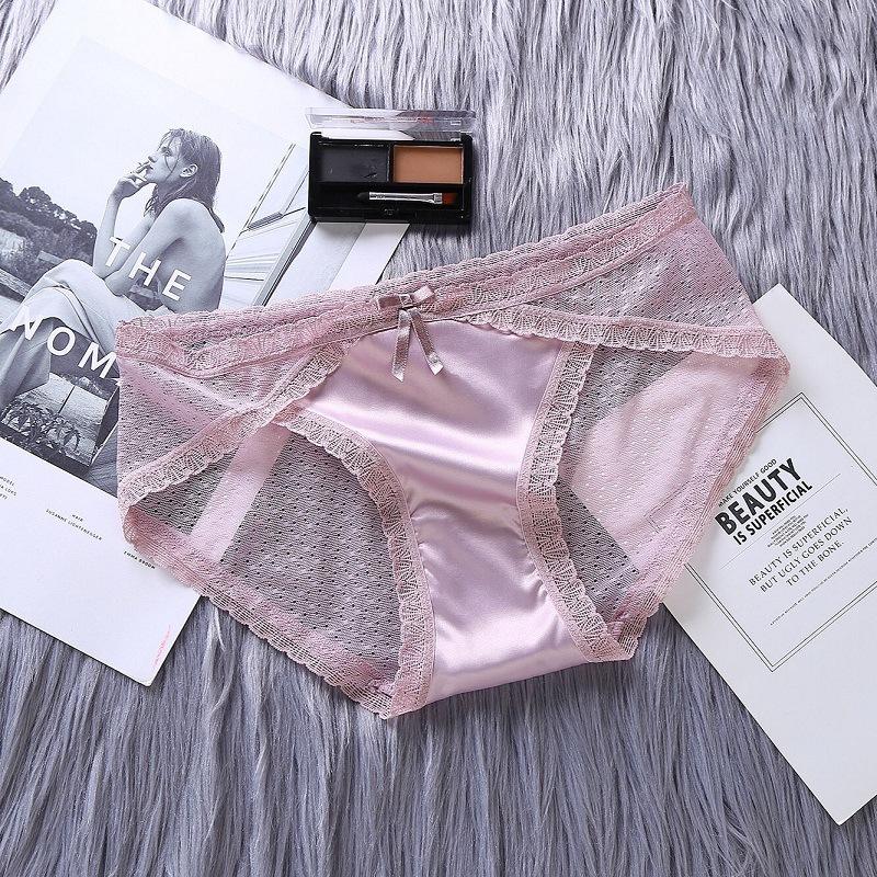 Women's Panties French Seamless Ultra-thin Satin Sexy Mesh Breathable Lace Cotton Low-waist Briefs Underwear Women, Gray
Women's Panties French Seamless Ultra-thin Satin Sexy Mesh Breathable Lace Cotton Low-waist Briefs Underwear Women, Gray
