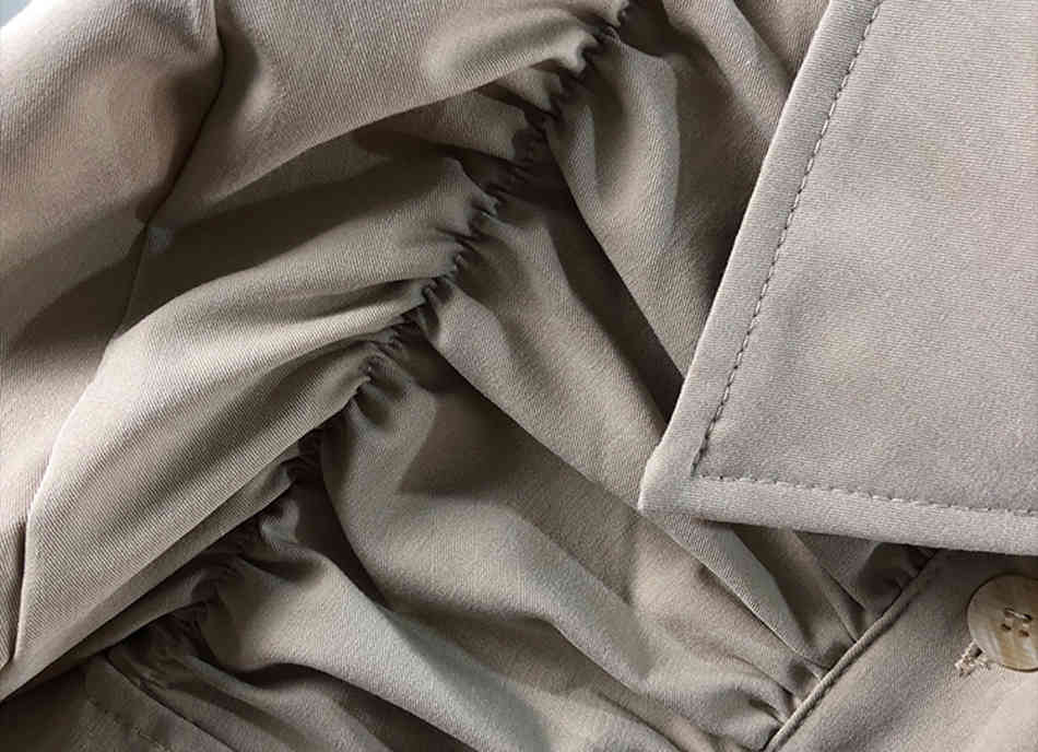 Free Fashion Ladies Blouse Top Elegant Bubble Long Sleeve Shirt Single Breasted Draped Pocket Short 210524