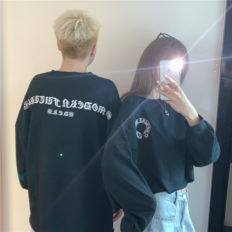 CH crosin H/earts/chrome ChromeHearts autumn thin for female lovers long sleeve round neck sweater with letter printing, Black short
CH crosin H/earts/chrome ChromeHearts autumn thin for female lovers long sleeve round neck sweater with letter printing, Black short