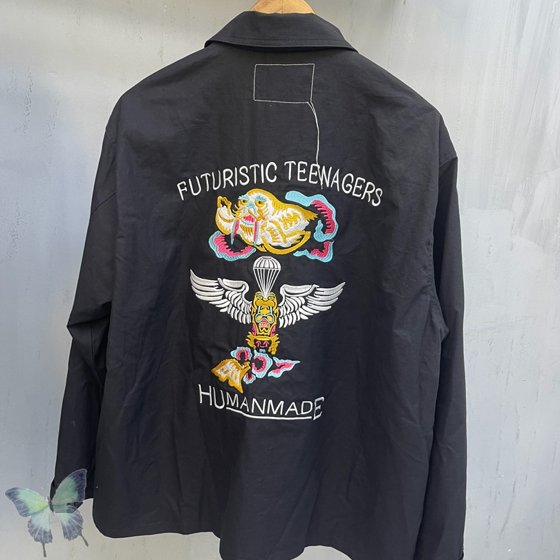 Heavy Fabric Human Made Jackets with Pocket Men Women Embroidery Outerwear Jacket Coat