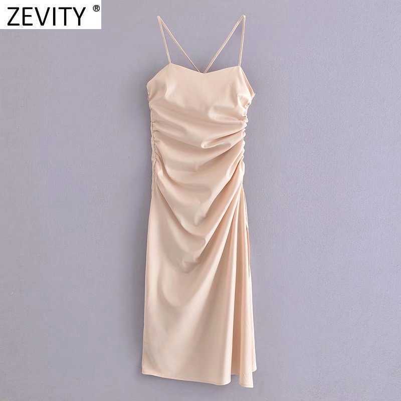 Zevity Women Sexy Side Zipper Drawstring Lace Up Satin Midi Camisole Dress Ladies Spaghatti Strap Dresses Vestidos Mujer DS8253 210603, As pic ds8253wf
Zevity Women Sexy Side Zipper Drawstring Lace Up Satin Midi Camisole Dress Ladies Spaghatti Strap Dresses Vestidos Mujer DS8253 210603, As pic ds8253wf