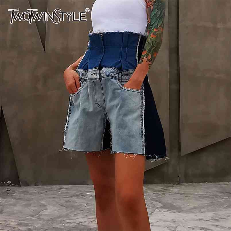 Patchwork Hit Color Denim Shorts Women High Waist Tunic Pockets Loose Wide Leg Short Female Summer Fashion 210521, Blue
Patchwork Hit Color Denim Shorts Women High Waist Tunic Pockets Loose Wide Leg Short Female Summer Fashion 210521, Blue
