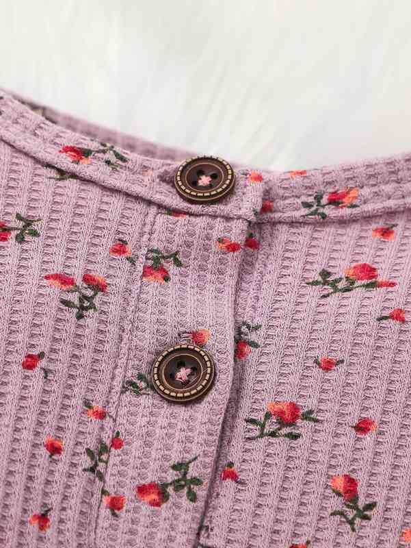 Baby Ditsy Floral Quarter Button Jumpsuit With Headband SHE