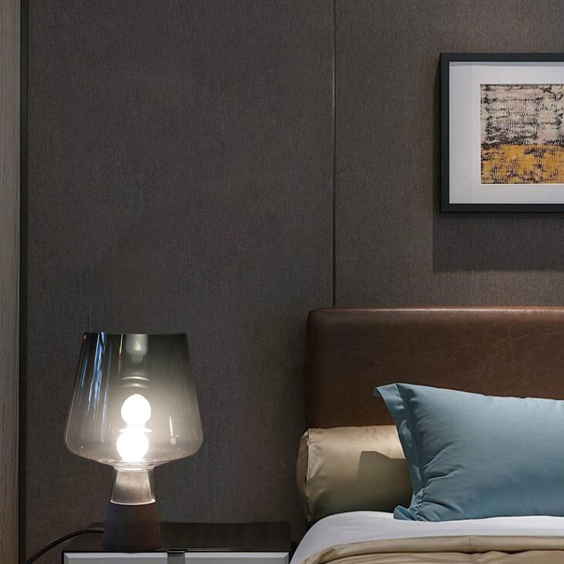 Contemporary Nordic Style Cement Base LED Bedside Table Lamp - Ideal for Home Office and Lounge Areas