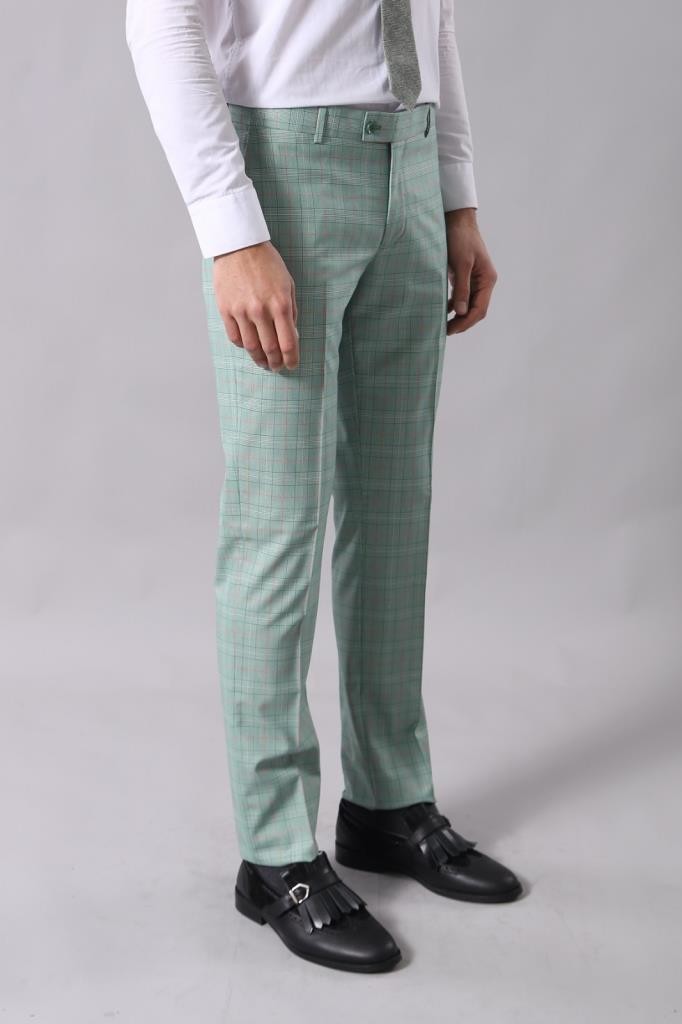 Three-Pieces Men Suits Business Casual Suit Green Plaid Slim Fit Groom Party Coat Tailored Work Wear