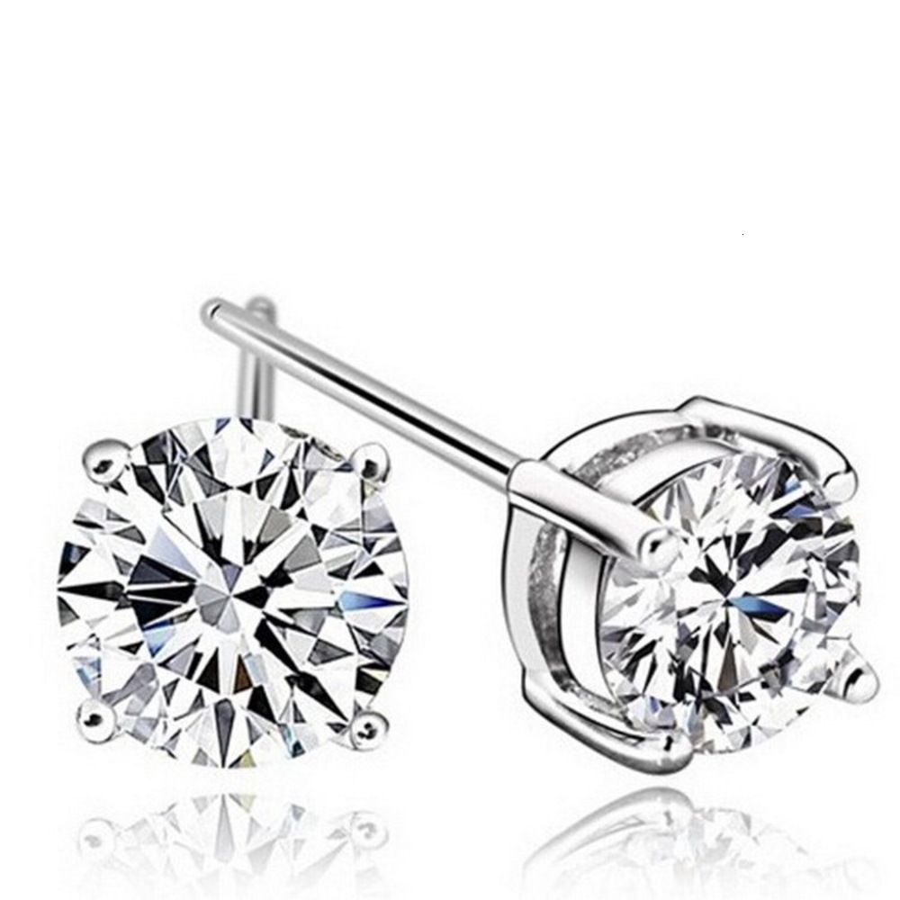 Yongyi silver Zircon Earrings S925 pure simple fashion earrings
