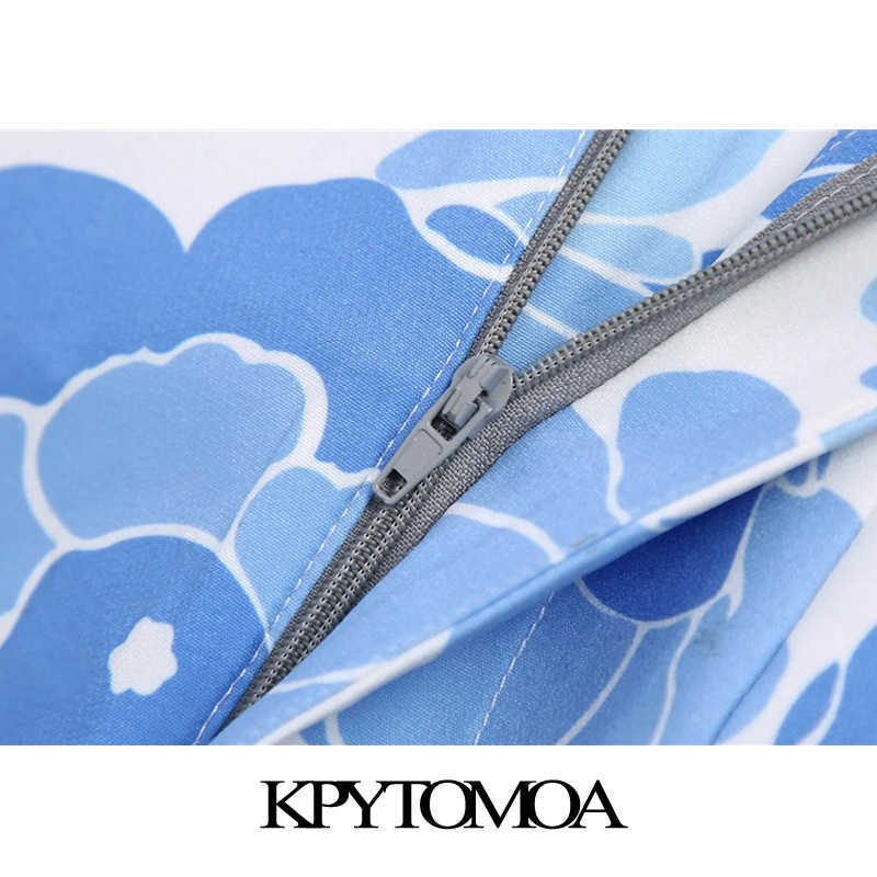 KPYTOMOA Women Chic Fashion Side Pockets Floral Print Bermuda Shorts Vintage High Waist Zipper Fly Female Short Pants Mujer 210724
