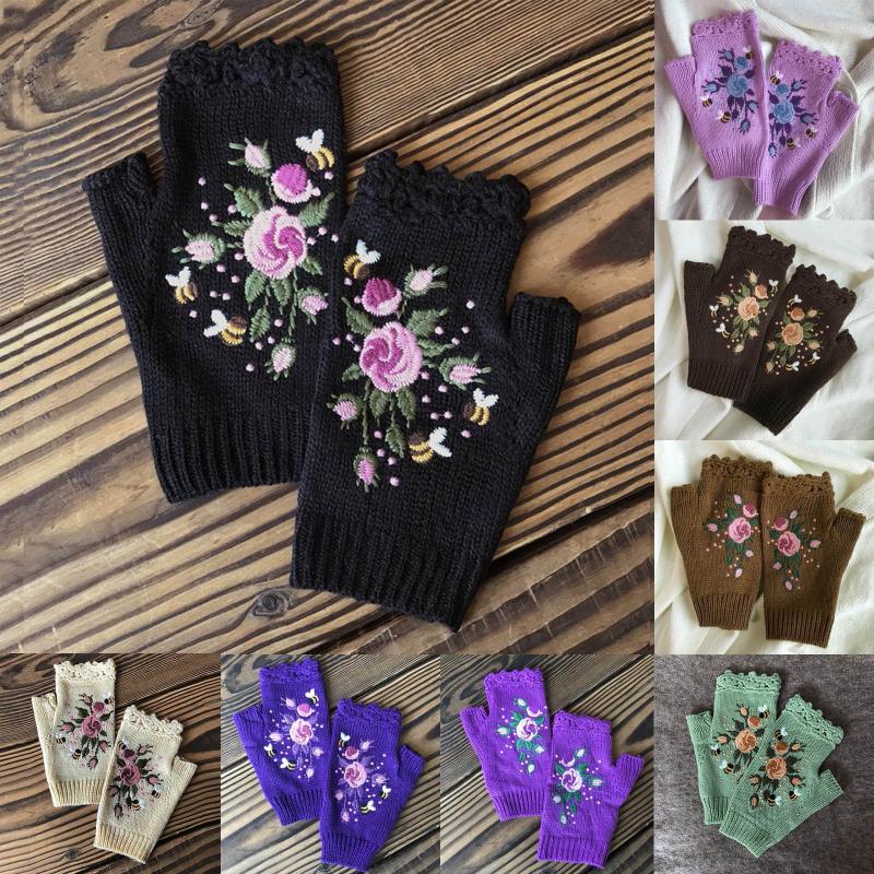 Autumn Honeybee Flower Embroidery Gloves Women's Winter Warm Wool Weaving Factory Processing Custom Knitted Five Fingers
Autumn Honeybee Flower Embroidery Gloves Women's Winter Warm Wool Weaving Factory Processing Custom Knitted Five Fingers