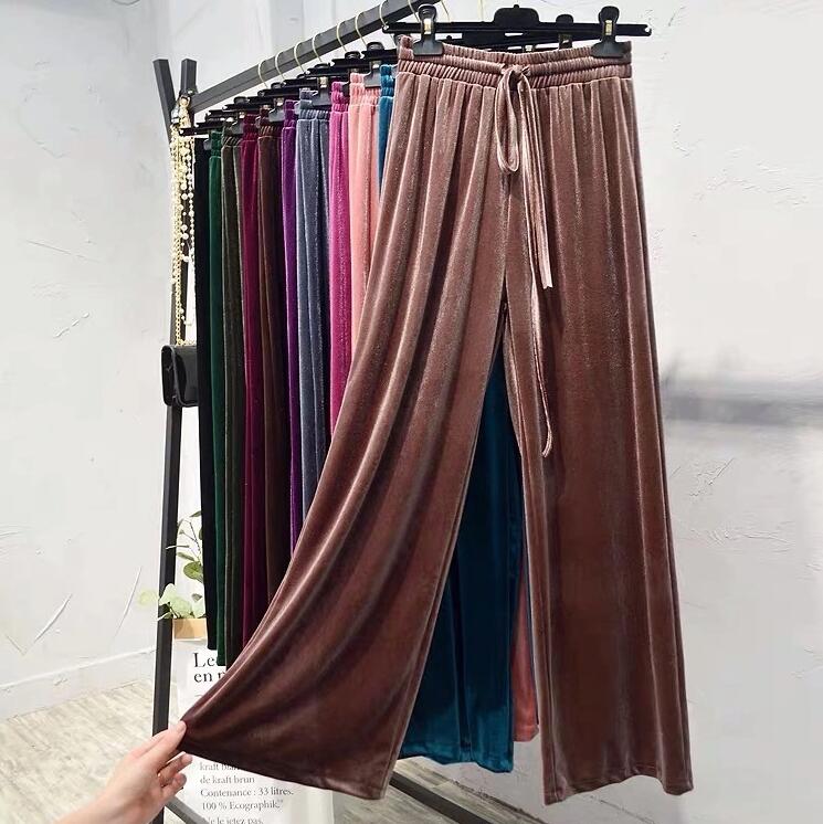 The Latest Design Of Women' Wide-Leg Trousers European And American Fashion Printed Letters Velvet Versatile Casual High-Waisted Trousers, 02
The Latest Design Of Women' Wide-Leg Trousers European And American Fashion Printed Letters Velvet Versatile Casual High-Waisted Trousers, 02