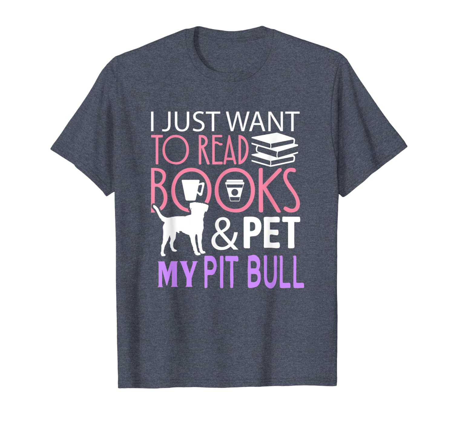 pitbull shirt reading book dog lover read gift tee, White;black