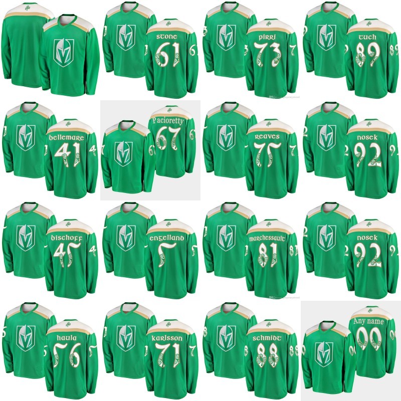 Vegas Golden Knights 2019 St. Patrick's Day Jerseys Tuch Stone Karlsson Engelland Pirri Reaves Marchessault Schmidt Ice Hockey Jerseys, Black
Vegas Golden Knights 2019 St. Patrick's Day Jerseys Tuch Stone Karlsson Engelland Pirri Reaves Marchessault Schmidt Ice Hockey Jerseys, Black