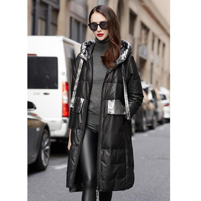 Women' Leather & Faux Genuine Jacket Women Sheepskin Coat Duck Down Hooded Coats Spliced Winter WJ1980 YY1936, Black
Women' Leather & Faux Genuine Jacket Women Sheepskin Coat Duck Down Hooded Coats Spliced Winter WJ1980 YY1936, Black