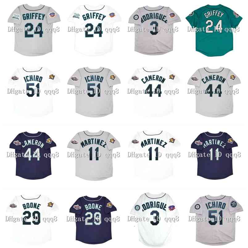 95 1997 Retro 24 Ken Griffey Jr. Jersey 3 Alex Rodriguez 44 Mike Cameron 51 Ichiro Suzuki 11 Edgar Martinez Stitched 29 Bret Boone Vintage, As pic
95 1997 Retro 24 Ken Griffey Jr. Jersey 3 Alex Rodriguez 44 Mike Cameron 51 Ichiro Suzuki 11 Edgar Martinez Stitched 29 Bret Boone Vintage, As pic