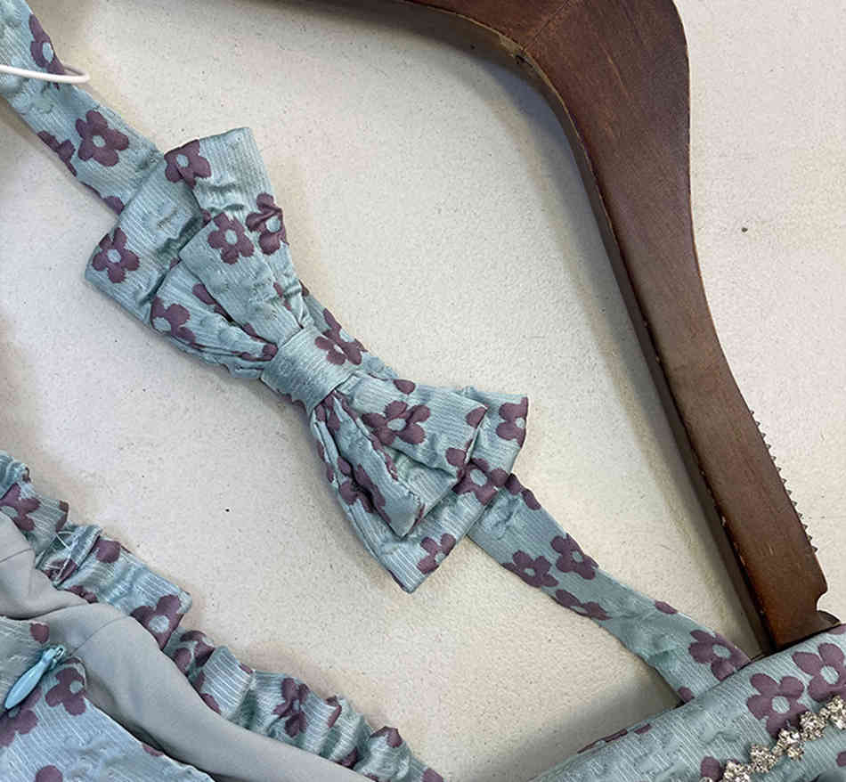 Free Diamond Printed Dress Women Lace-up Butterfly Lantern Sleeve Halter Ruffled Puffy Party Vestidos 210524