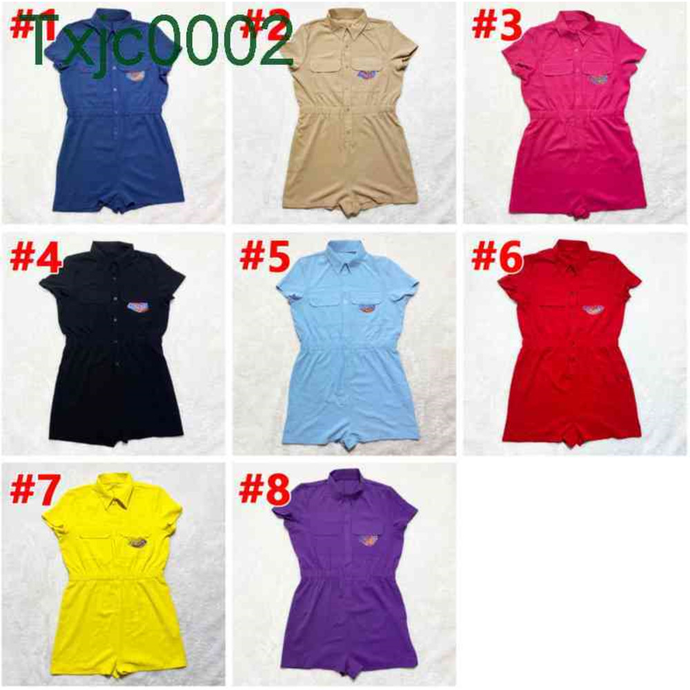 Women Tracksuits Designer Jumpsuits Short Sleeve Workout Button Solid Color Loose Double Pocket Icon Letters Printed Casual Outfits Overalls, Purple-8
Women Tracksuits Designer Jumpsuits Short Sleeve Workout Button Solid Color Loose Double Pocket Icon Letters Printed Casual Outfits Overalls, Purple-8