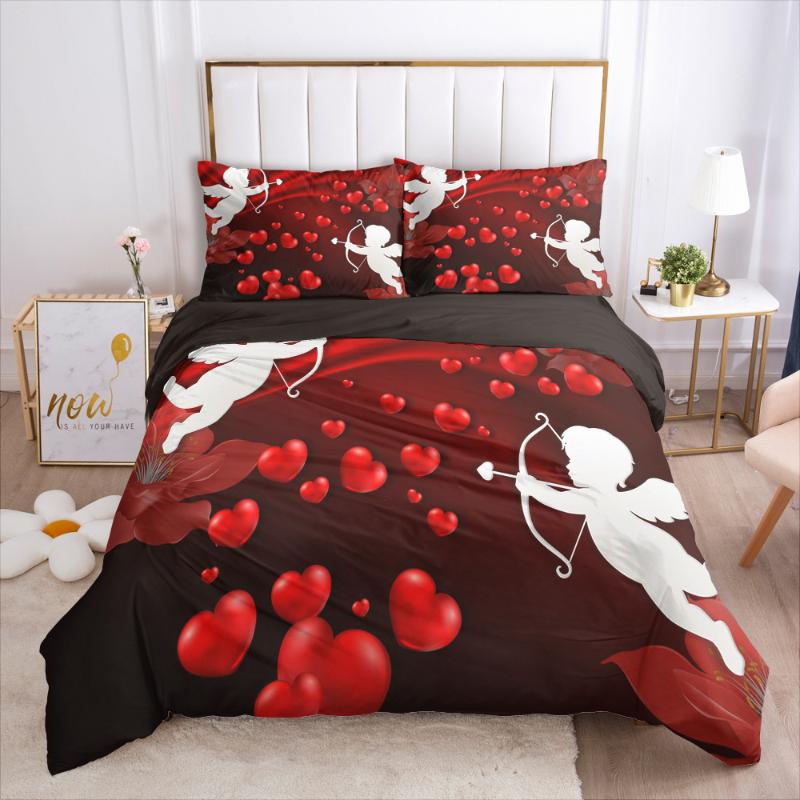 Bedding Sets God Of Love Cupid Printed Set King Size 3pcs High Quality Lovely Pattern With Heart-shaped Quilt Cover Pillowcase, 03
Bedding Sets God Of Love Cupid Printed Set King Size 3pcs High Quality Lovely Pattern With Heart-shaped Quilt Cover Pillowcase, 03