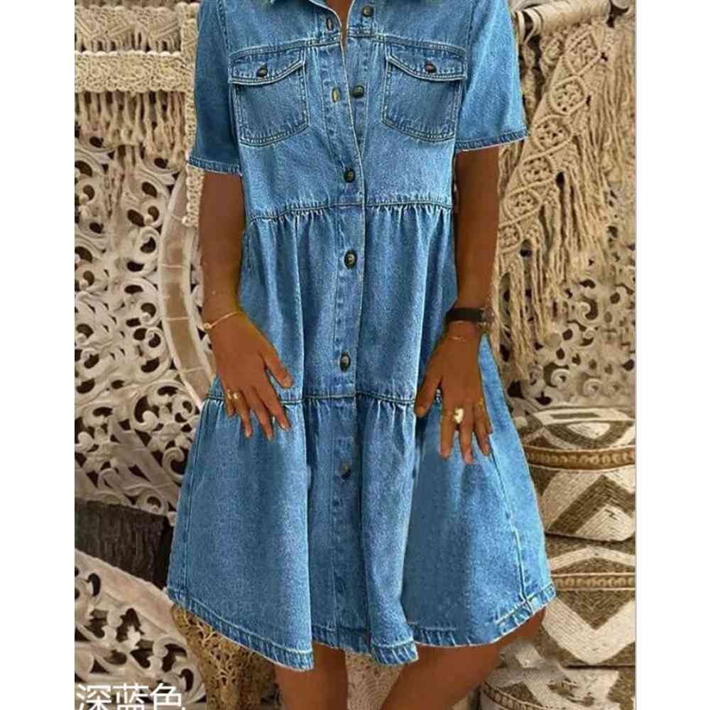 casual dresses lugentolo summer denim women thin short sleeve solid turn-down collar button pockets high waist knee-length loose 50qk, Black;gray
casual dresses lugentolo summer denim women thin short sleeve solid turn-down collar button pockets high waist knee-length loose 50qk, Black;gray
