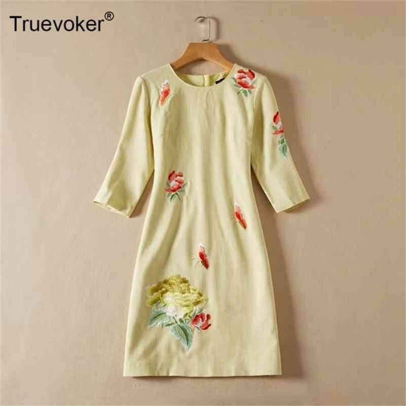 Truevoker Women Spring Runway Fashion Robe Lady Yellow Flower Embroidery Plus Size 2XL Straight Khaki Mujer Festa Vestido 210602
Truevoker Women Spring Runway Fashion Robe Lady Yellow Flower Embroidery Plus Size 2XL Straight Khaki Mujer Festa Vestido 210602