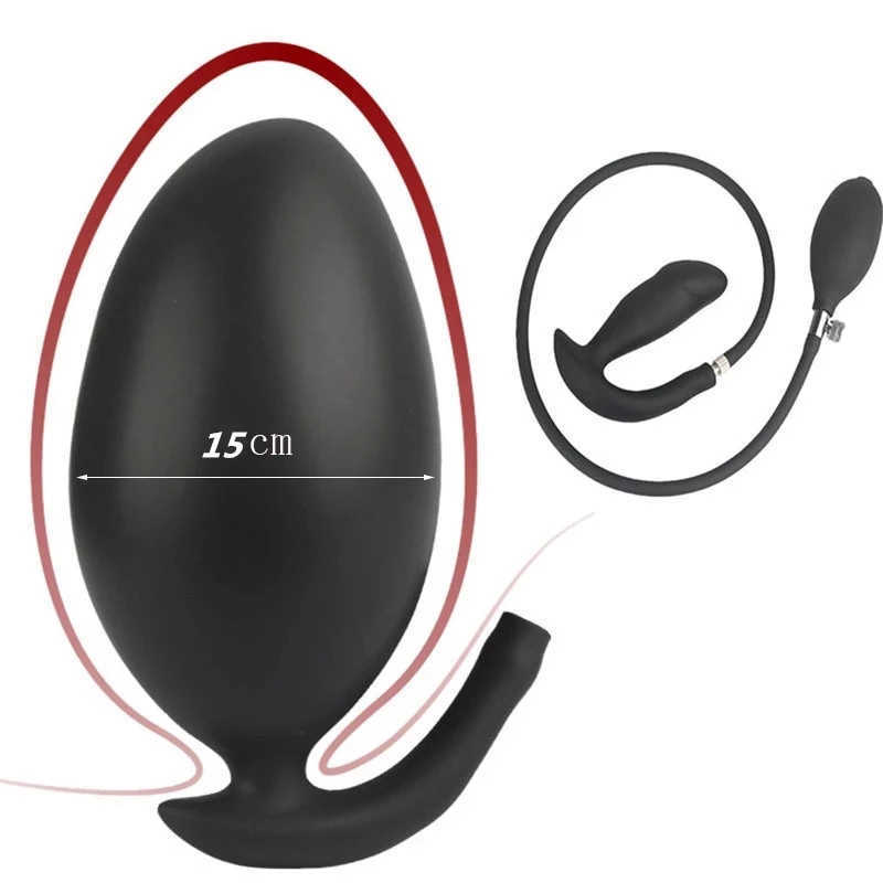 Plugue anal inflado de silicone dildo plugue anal enorme masturbador feminino dilatador anal vaginal masculino massagem de próstata produtos sexu