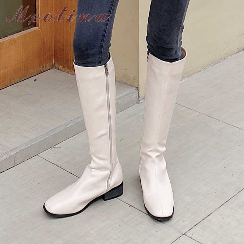 Meotina Women Long Boots Shoes Real Leather Mid Heel Riding Boots Square Toe Zip Chunky Heels Knee High Boots Autumn Winter 40 210608, Black synthetic lin
Meotina Women Long Boots Shoes Real Leather Mid Heel Riding Boots Square Toe Zip Chunky Heels Knee High Boots Autumn Winter 40 210608, Black synthetic lin