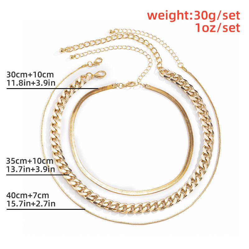 JShine Punk Layered Link Flat Round Snake Chain Necklace Women Gold Silver Color Choker Curb Chunky Men Jewelry Chokers