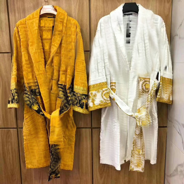 6Market popular cotton couples bathrobe with velvet jacquard logo fadeless material :100% imported Egyptian cotton yarn..888, White
6Market popular cotton couples bathrobe with velvet jacquard logo fadeless material :100% imported Egyptian cotton yarn..888, White