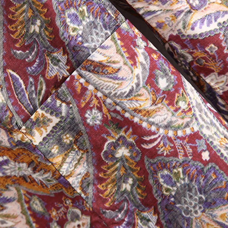 Vintage Long Sleeve Printed Blazer Women Office Wear Pockets Outwear Top Notched Collar Fashion Jacket Coats 210515