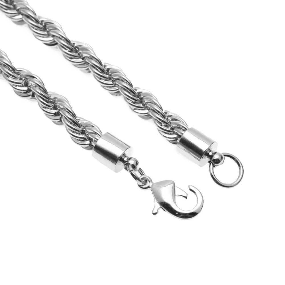 Mens Classic Rope Wrap bracelets 6MM Gold Silver Color ed Rope Chain Bangle For women Hip Hop Jewelry Accessories