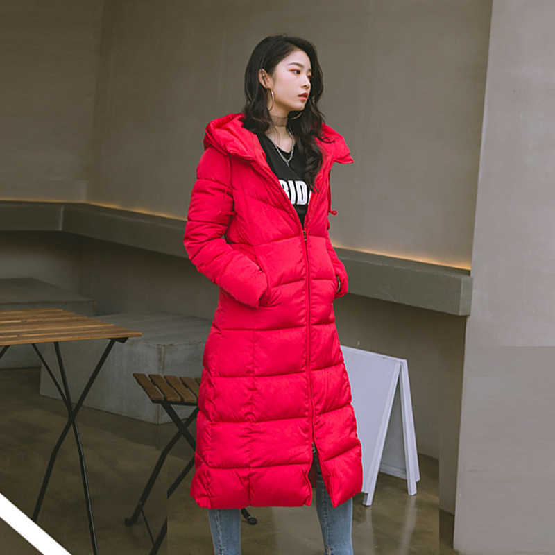 Winter Women Jacket X-long Parkas Hooded Cotton Padded Female Coat High Quality Warm Outwear Womens Parka 210910