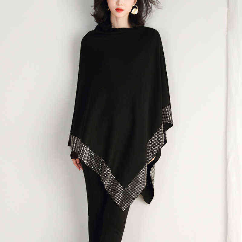 ZJZLL 2021 New Autumn Fashion Winter Diamonds Knit Wool Shawl Cloak Loose Plus Size Solid Woman Poncho Cape Pullover Sweater H1123
ZJZLL 2021 New Autumn Fashion Winter Diamonds Knit Wool Shawl Cloak Loose Plus Size Solid Woman Poncho Cape Pullover Sweater H1123