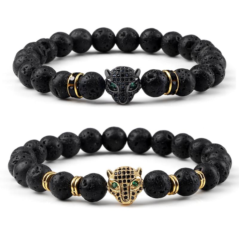 Beaded, Strands Classic Men Black Lava Reiki Healing Beaded Bracelets Cool Leopard Head Buddha Prayer Bangles Women Yoga Energy Balance Jewe
Beaded, Strands Classic Men Black Lava Reiki Healing Beaded Bracelets Cool Leopard Head Buddha Prayer Bangles Women Yoga Energy Balance Jewe