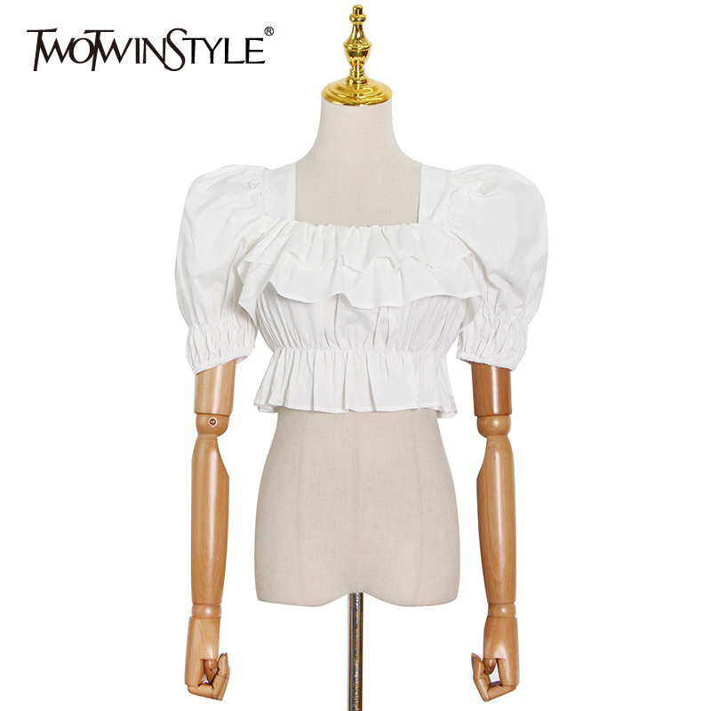 Casual White Hollow Out Shirts For Women Square Collar Puff Short Sleeve Slim Blouses Female Summer Fashion Stylish 210524
Casual White Hollow Out Shirts For Women Square Collar Puff Short Sleeve Slim Blouses Female Summer Fashion Stylish 210524
