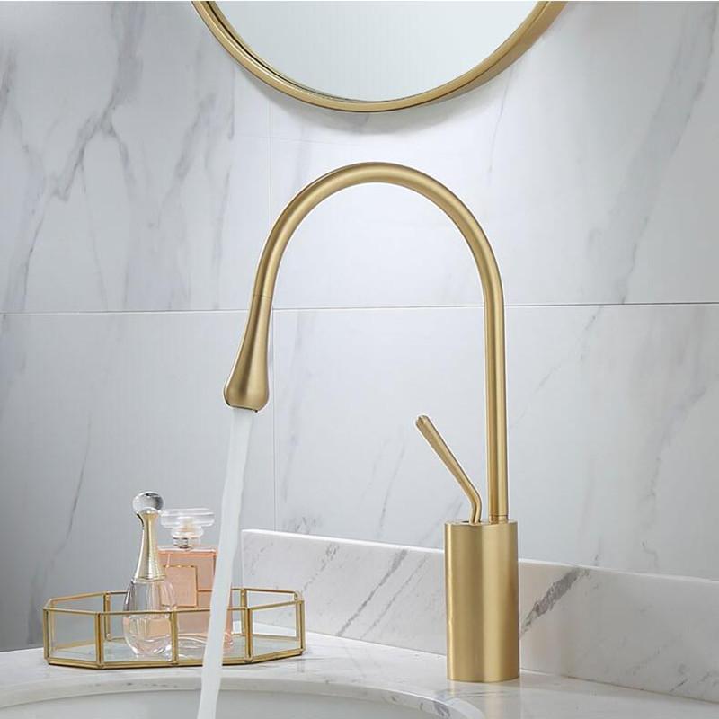 Bathroom Sink Faucets Basin Faucet Brushed Gold Brass Mixer Solid Copper Construction Simple North Europe Style Tap Taps
Bathroom Sink Faucets Basin Faucet Brushed Gold Brass Mixer Solid Copper Construction Simple North Europe Style Tap Taps