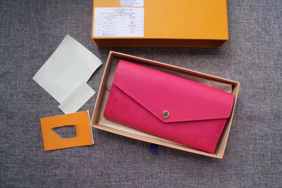 High Quality luxurys designers wallet Woman Fashion Clutch purses Monogrames Clemence long wallet Card Holder Purse With Box DustBag