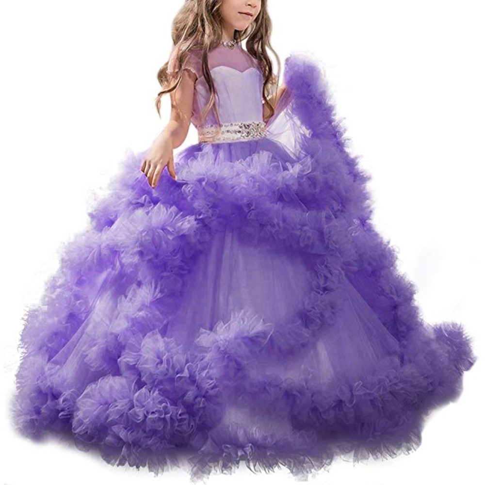 Kids' Party Wear Girls White Wedding Gowns Baby Princess Dress Children Ball Dresses Gown