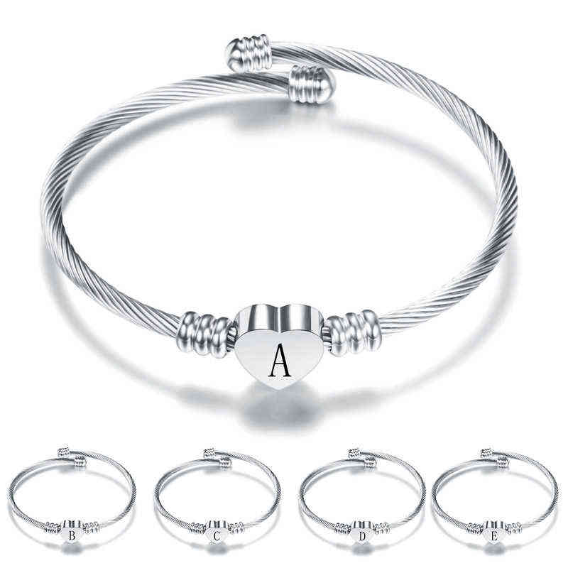 Zorcvens Silver Color Stainless Steel Heart Bracelet Bangle with Letter Fashion Initial Alphabet Charms Bracelets for Women
Zorcvens Silver Color Stainless Steel Heart Bracelet Bangle with Letter Fashion Initial Alphabet Charms Bracelets for Women