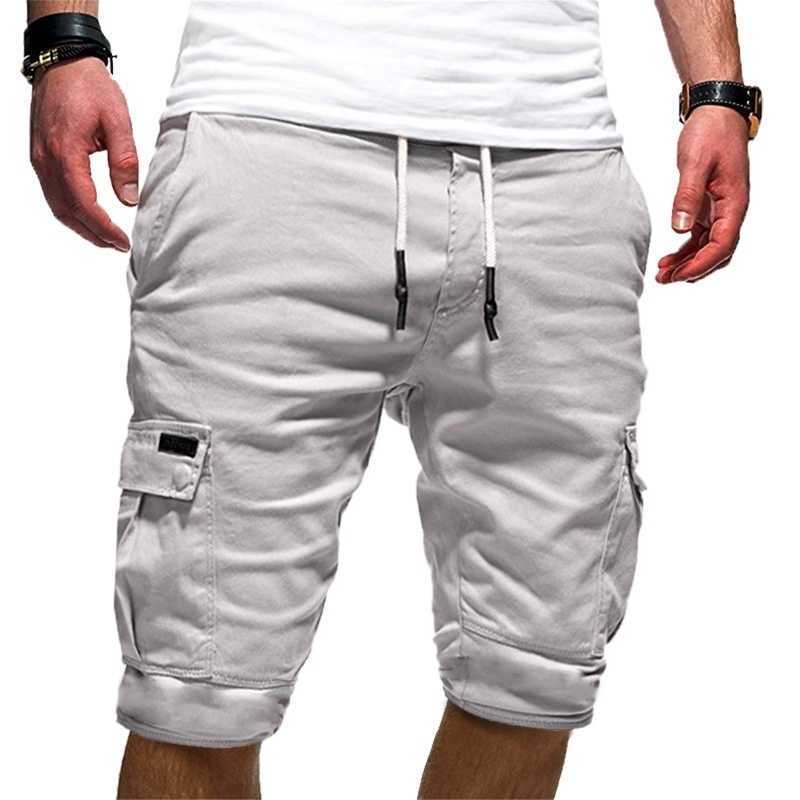 Men's Shorts Green Cargo Shorts Summer Bermudas Male Flap Pockets Jogger Shorts Casual Working Army Tactical Bermudas 210720