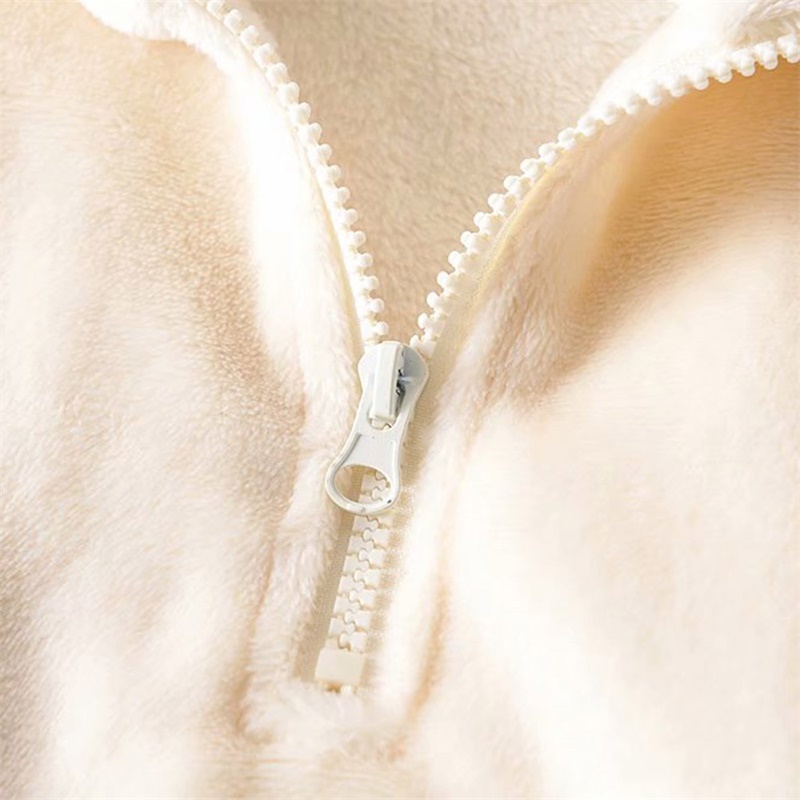 Women Fashion Simplicity Fuzzy Pullover Female Solid Color Female High Neck Zipper Decoration Elastic Hem Hoodies 210520